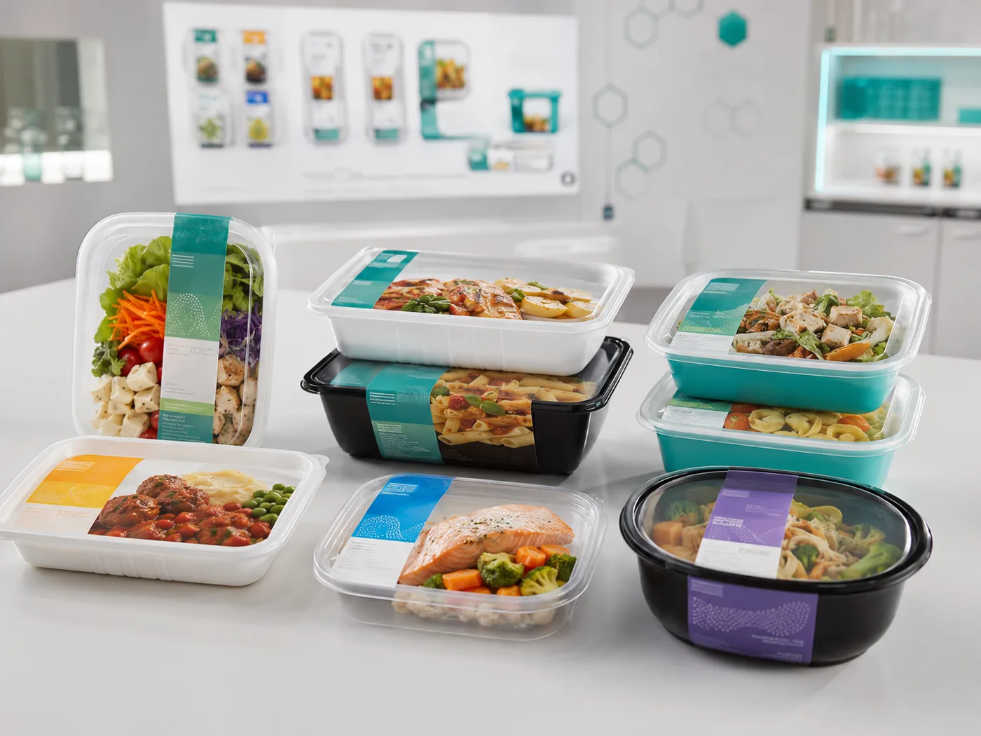 Envases alimentarios de plástico decorados con etiquetas IML